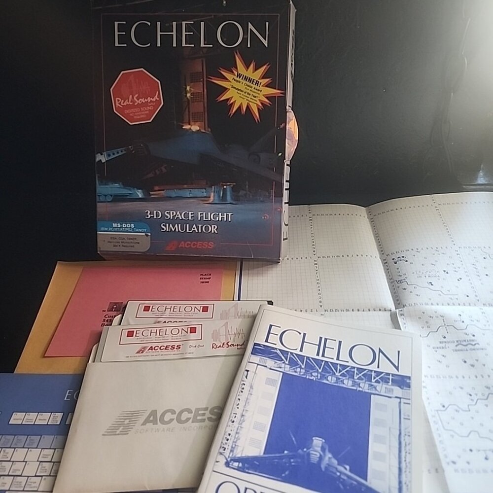 Echelon PC Game 1988 (IBM Tandy) Access Software 5.25" Disks
